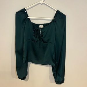 Drygoods Green Long-sleeve Fancy Top